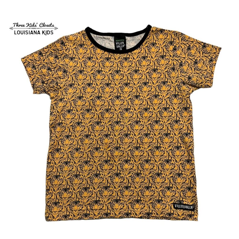 Villervalla Sz 116 (6Y) Orange & Black Tiger Shirt